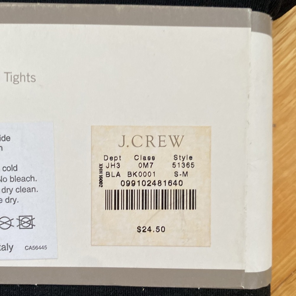 NWT J. Crew Black Opaque Tights - Picture 4 of 4